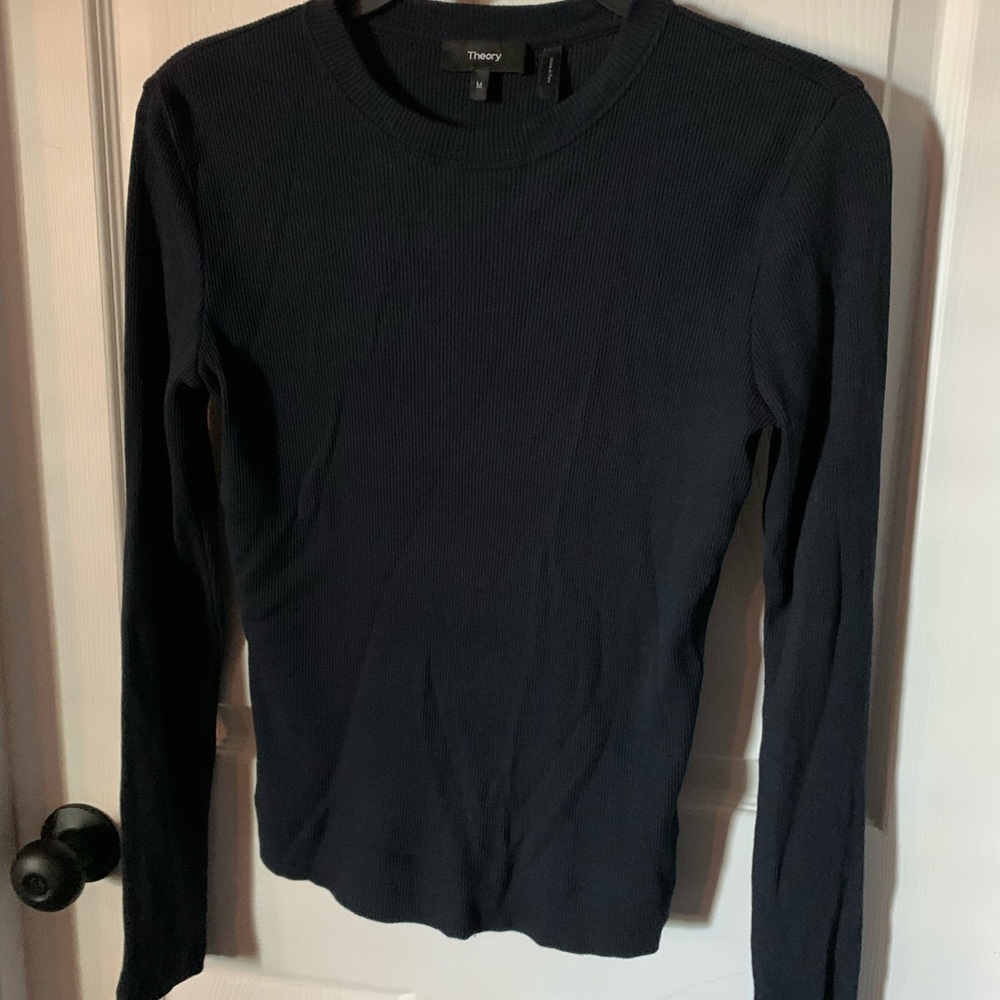 Theory Black Fitted Long Sleeve T-Shirt